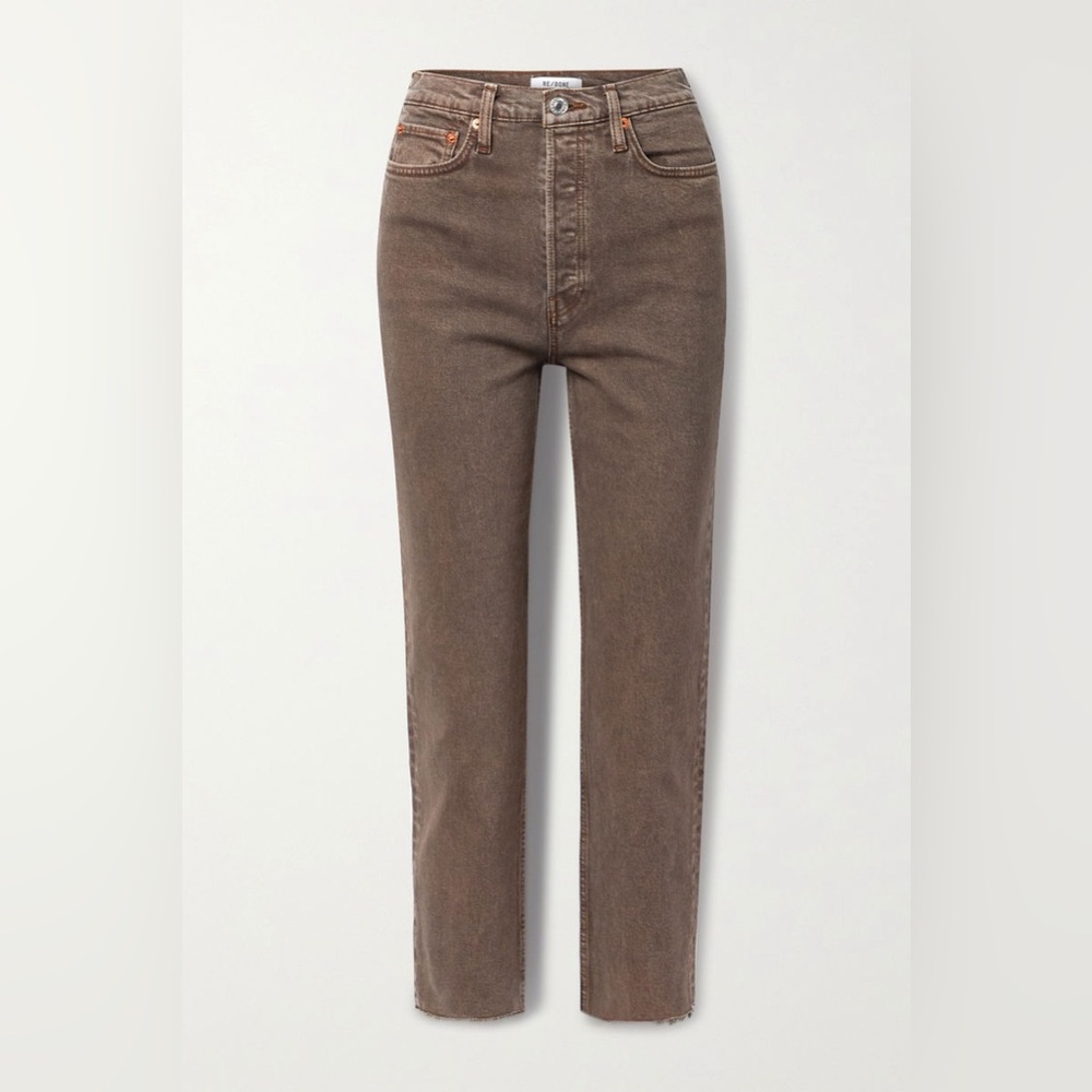 REDONE 70s High Rise Stove Pipe Straight-Leg Jeans